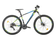 bicicleta mtb sprint maverick 275 negru mat cyan verde neon 440mm