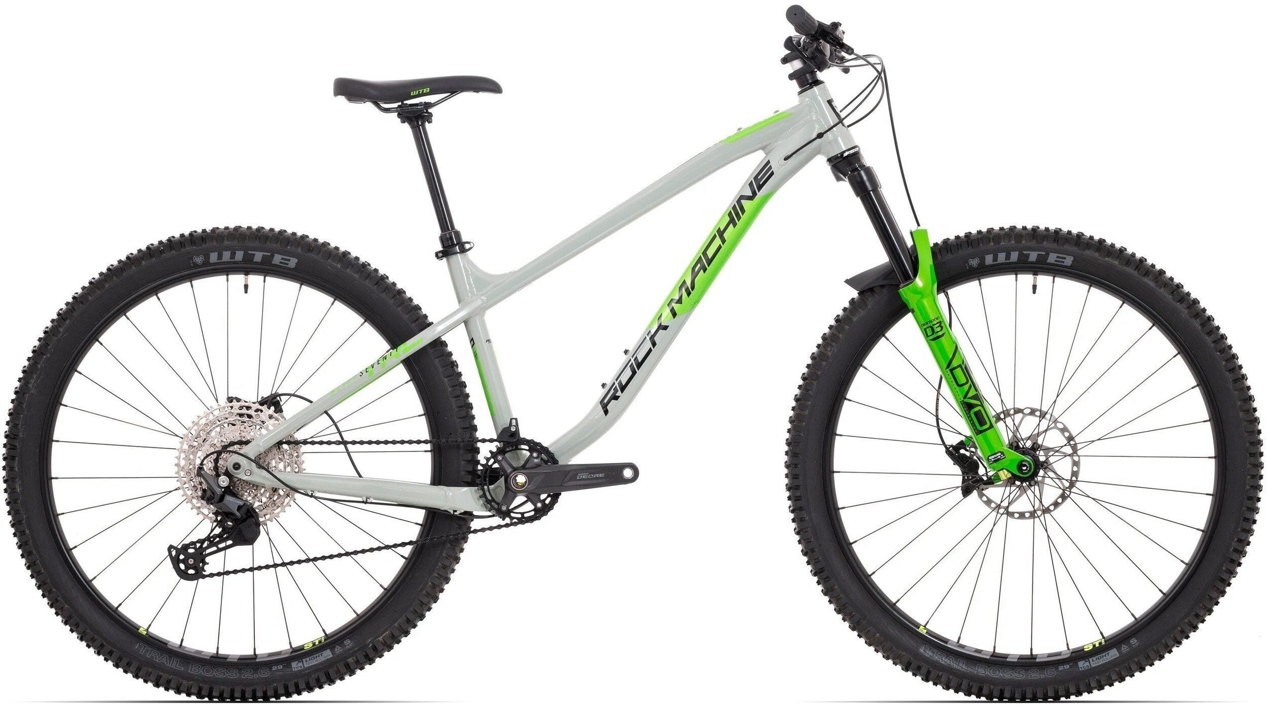 bicicleta rock machine blizz trl 70 29 29 gloss grey black green 135 m 1