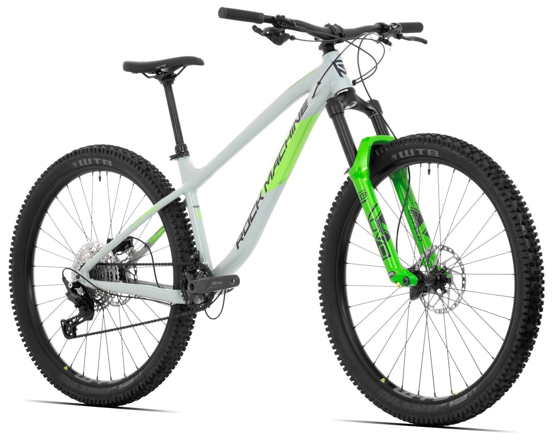 bicicleta rock machine blizz trl 70 29 29 gloss grey black green 135 m