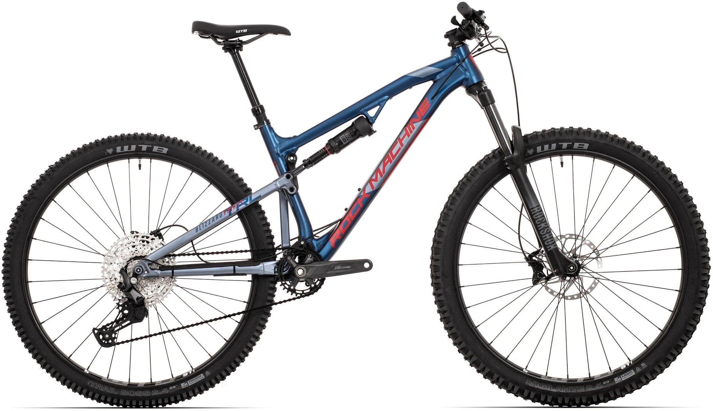 bicicleta rock machine blizzard trl 30 29 29 matte metallic navy red grey 190 l