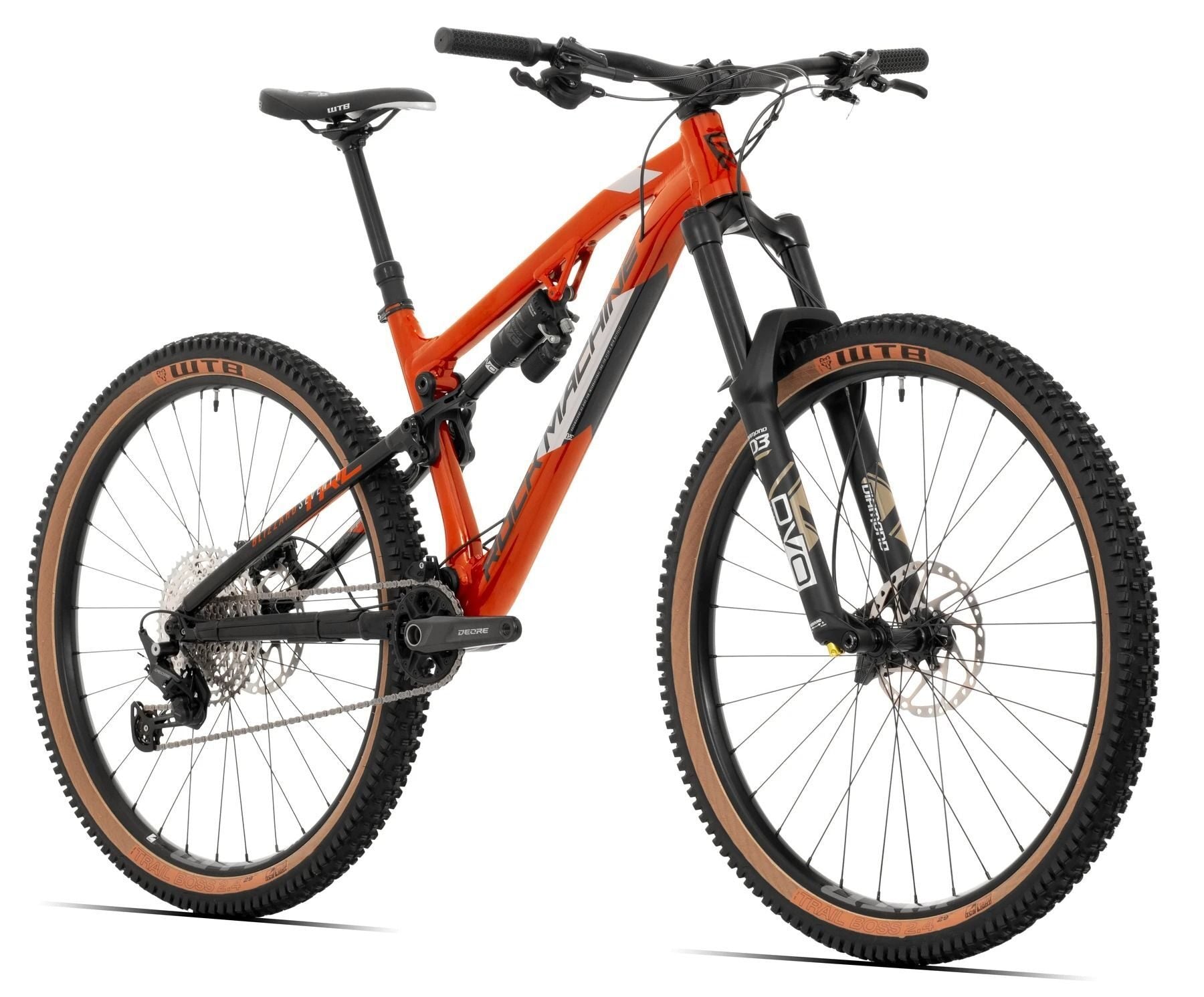 bicicleta rock machine blizzard trl 70 29 29 gloss metallic orange silver black 190 l 1