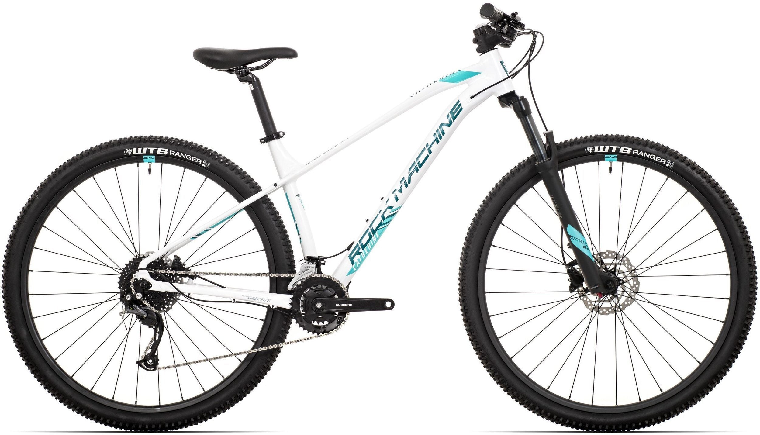 bicicleta rock machine catherine 20 29 29 gloss white petrol neon cyan 170 m 1 scaled
