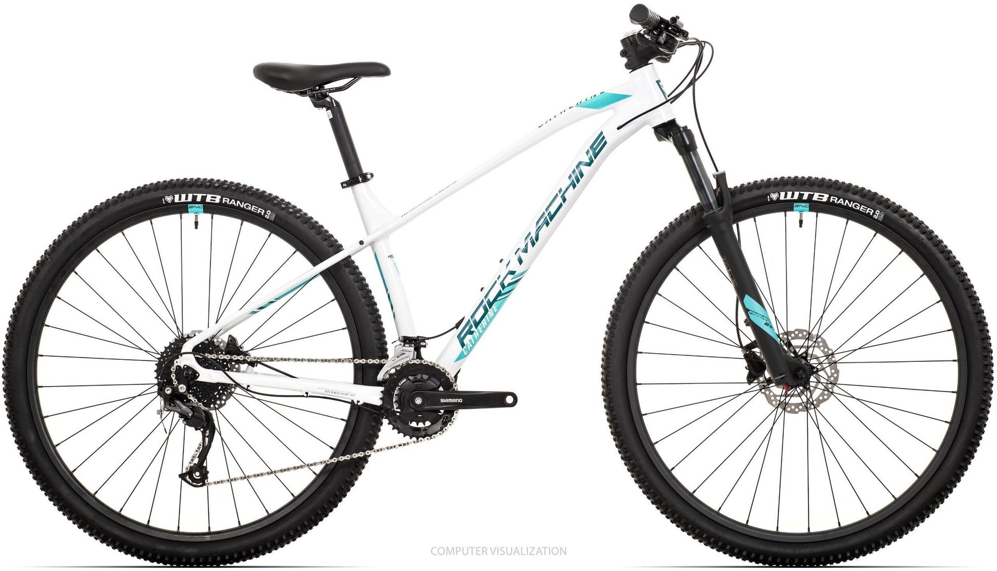bicicleta rock machine catherine 20 29 29 gloss white petrol neon cyan 170 m 2 scaled