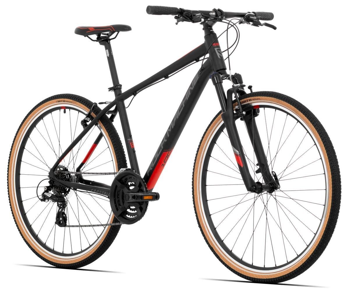 bicicleta rock machine crossride 100 29 matte black dark grey brick red 180 m 1