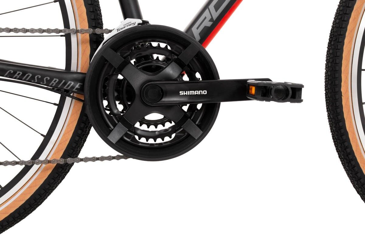 bicicleta rock machine crossride 100 29 matte black dark grey brick red 180 m 3