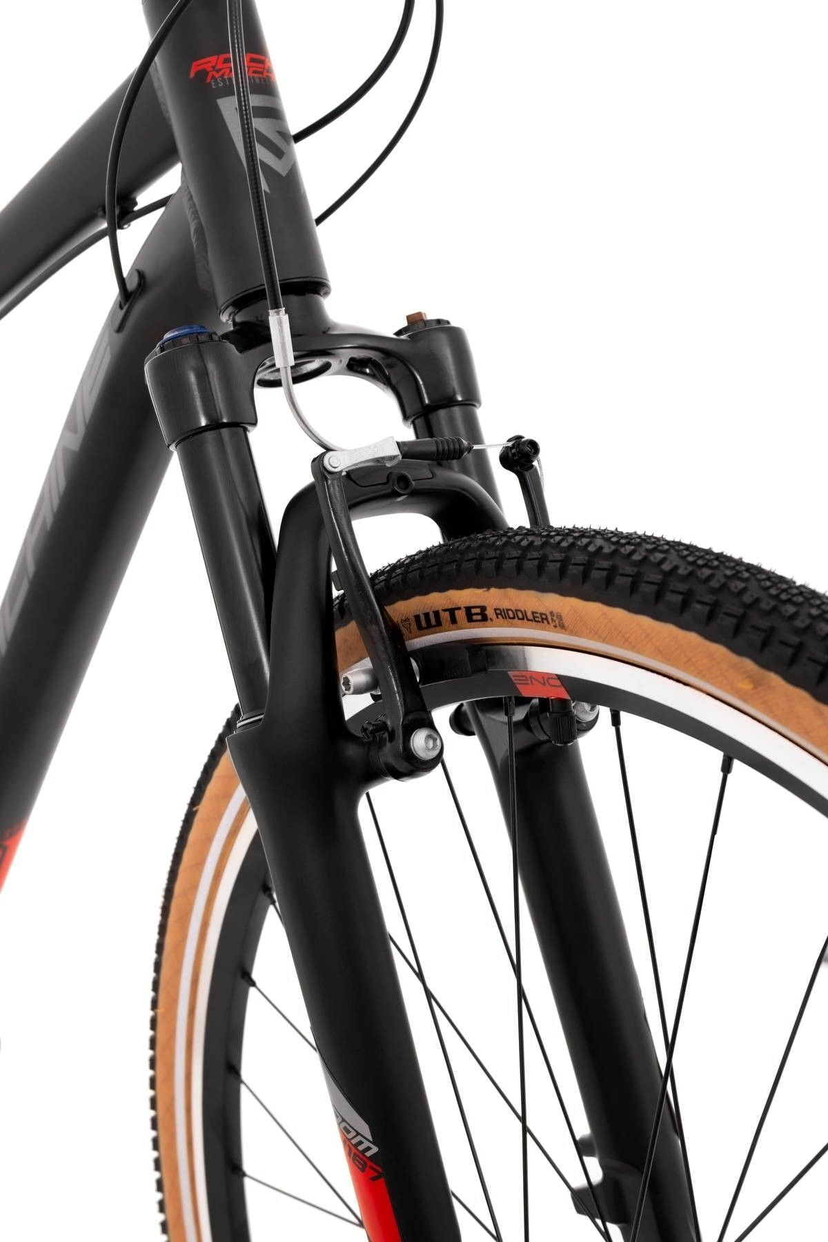 bicicleta rock machine crossride 100 29 matte black dark grey brick red 180 m 4