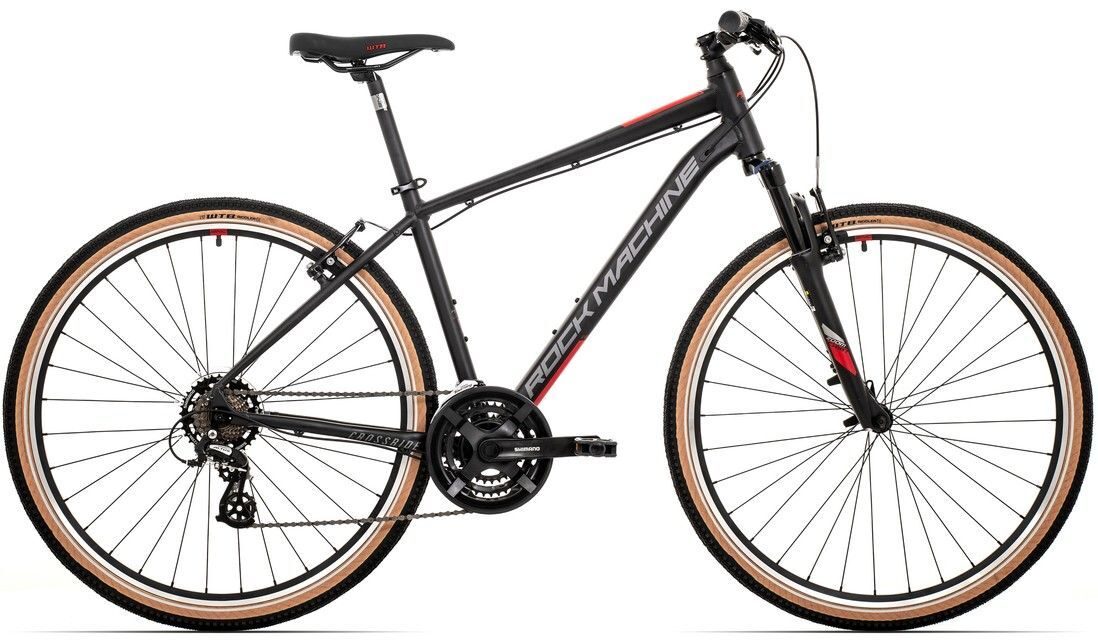 bicicleta rock machine crossride 100 29 matte black dark grey brick red 180 m