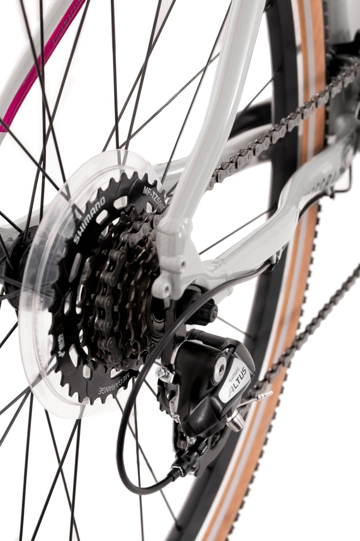 bicicleta rock machine crossride 100 lady 29 gloss grey grey crimson 170 m 1