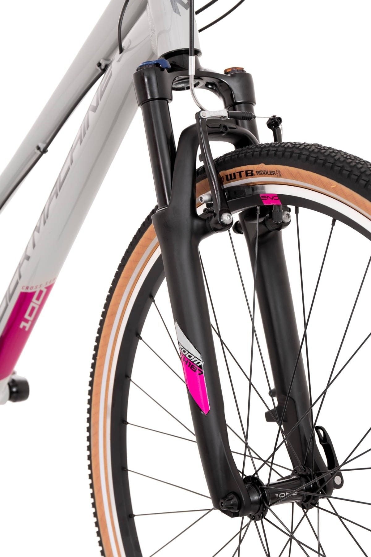 bicicleta rock machine crossride 100 lady 29 gloss grey grey crimson 170 m 3