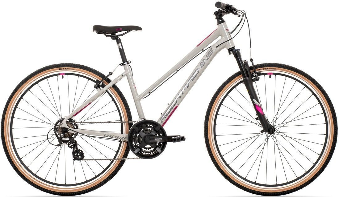 bicicleta rock machine crossride 100 lady 29 gloss grey grey crimson 170 m