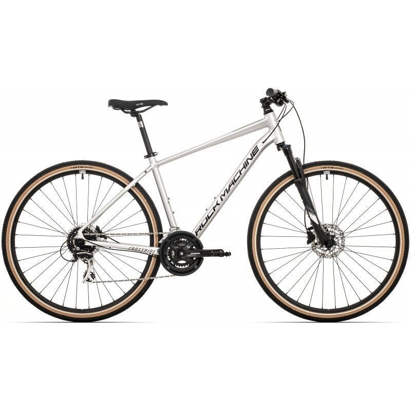 bicicleta rock machine crossride 300 29 gloss silver black grey 220 xl