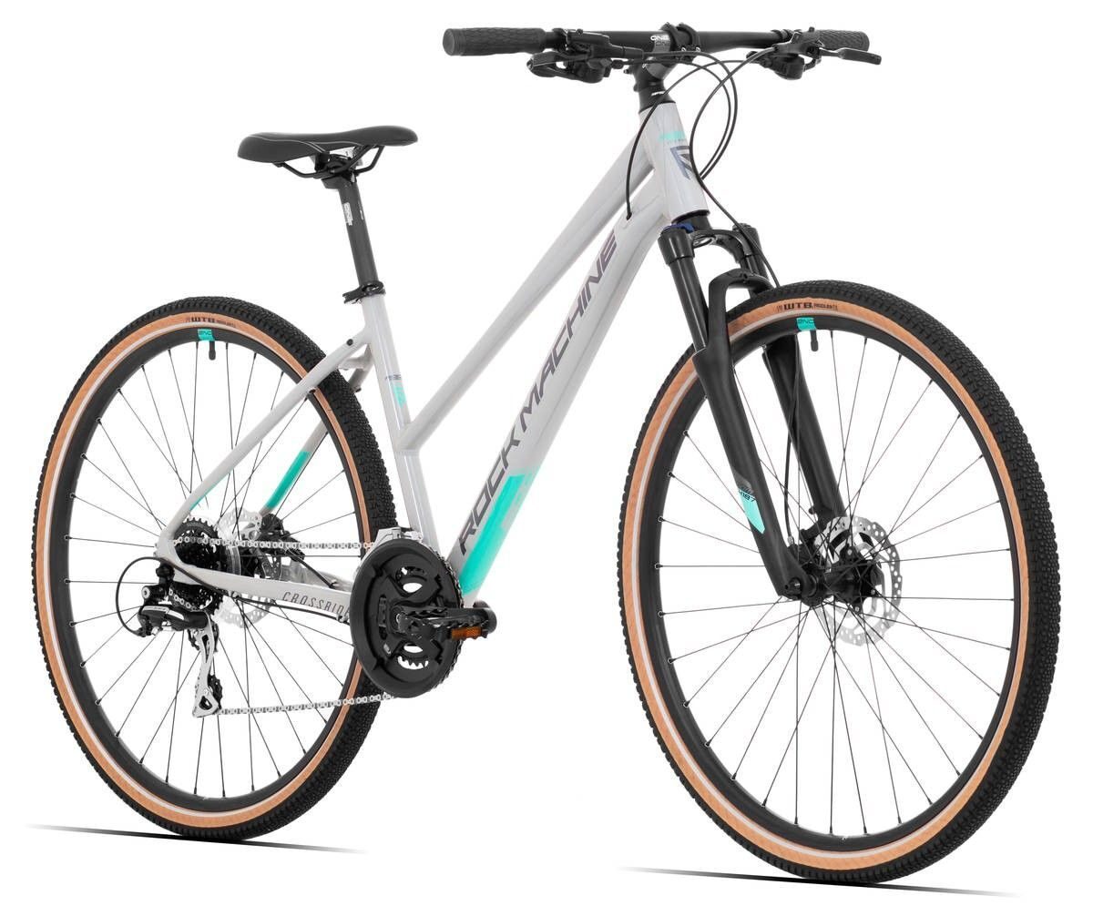 bicicleta rock machine crossride 300 lady 29 gloss grey grey mint 190 l 2