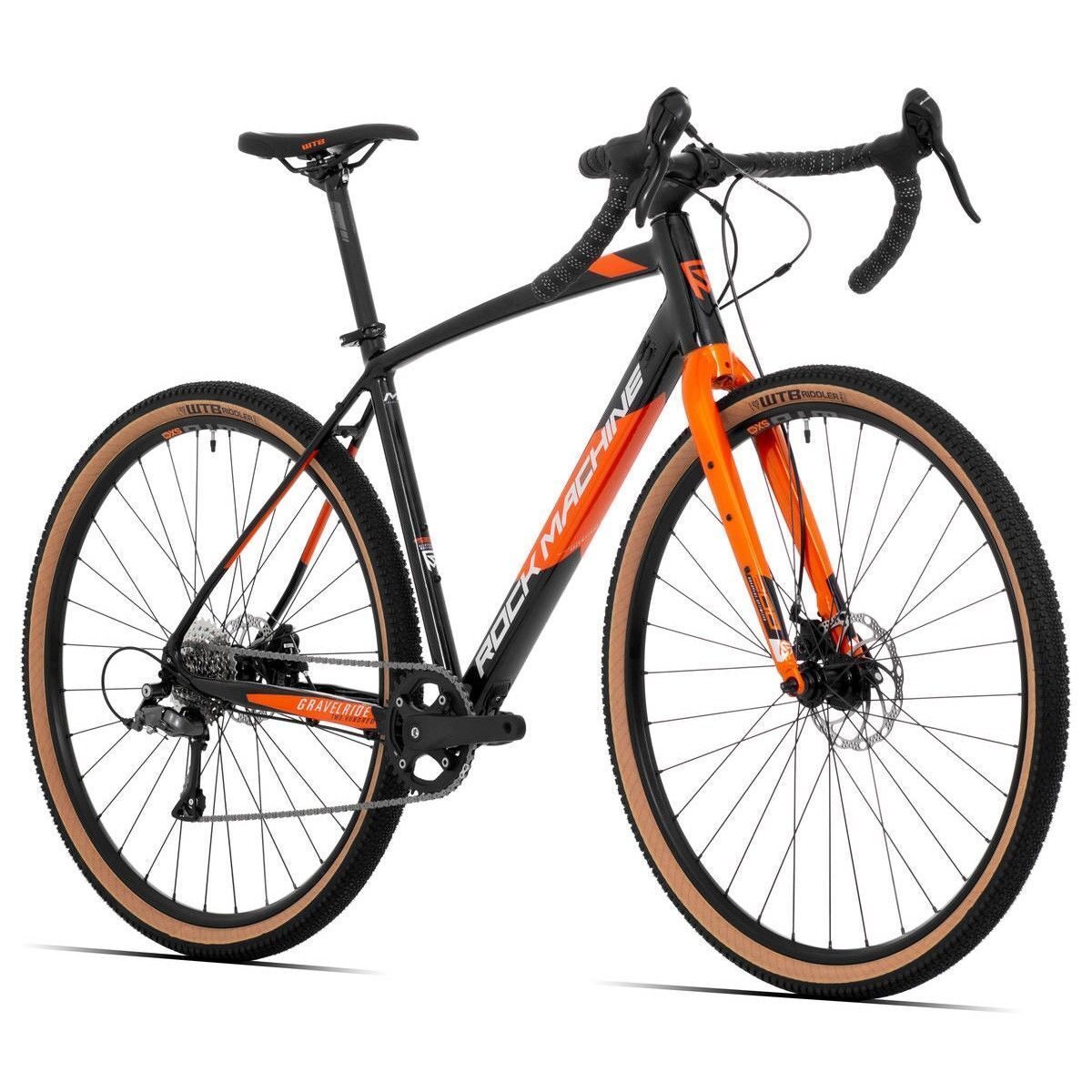 bicicleta rock machine gravelride 200 28 gloss black silver orange 56cm 3