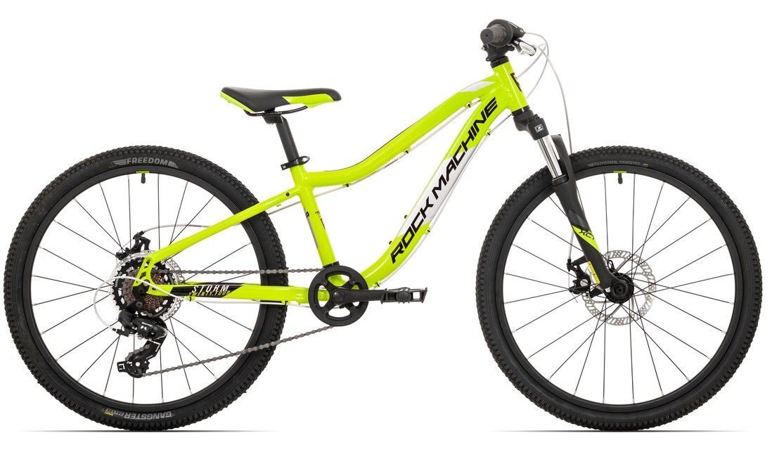 bicicleta rock machine storm 24 md gloss radioactive yellow black silver 1