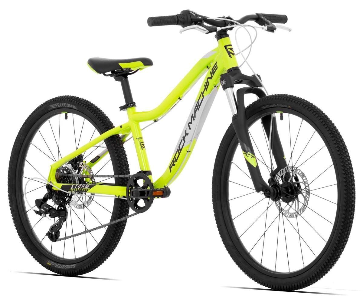 bicicleta rock machine storm 24 md gloss radioactive yellow black silver 2