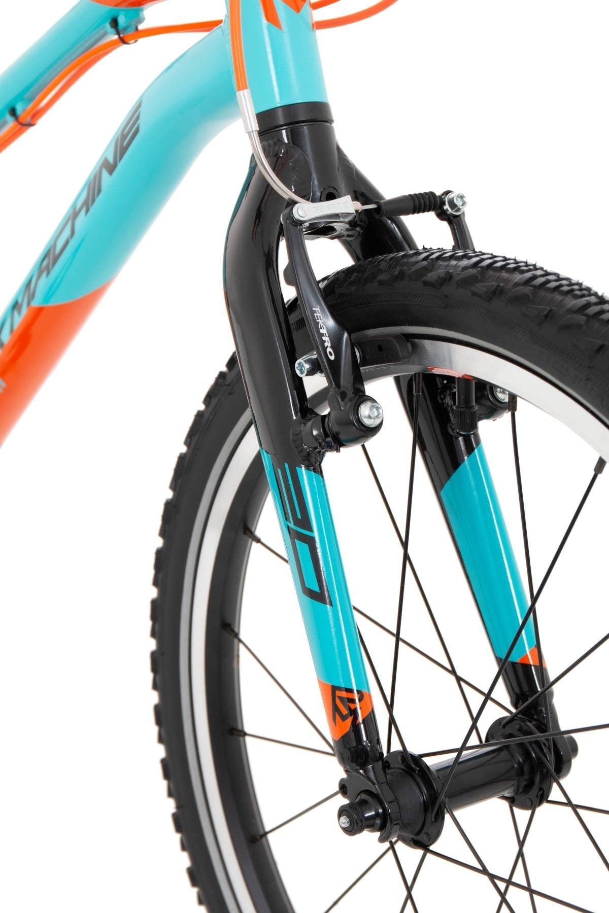 bicicleta rock machine thunder 20 vb gloss neon cyan black orange 1