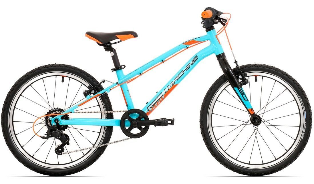 bicicleta rock machine thunder 20 vb gloss neon cyan black orange 4