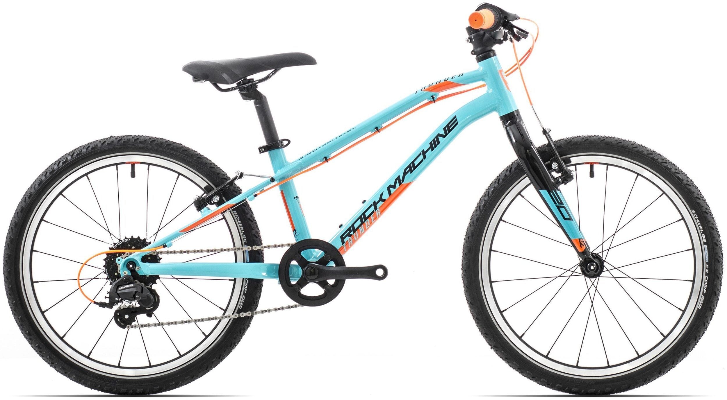bicicleta rock machine thunder 20 vb gloss neon cyan black orange 5 scaled