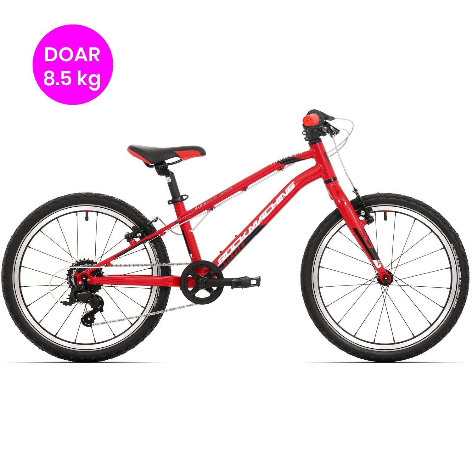 bicicleta rock machine thunder 20 vb gloss red white black 3