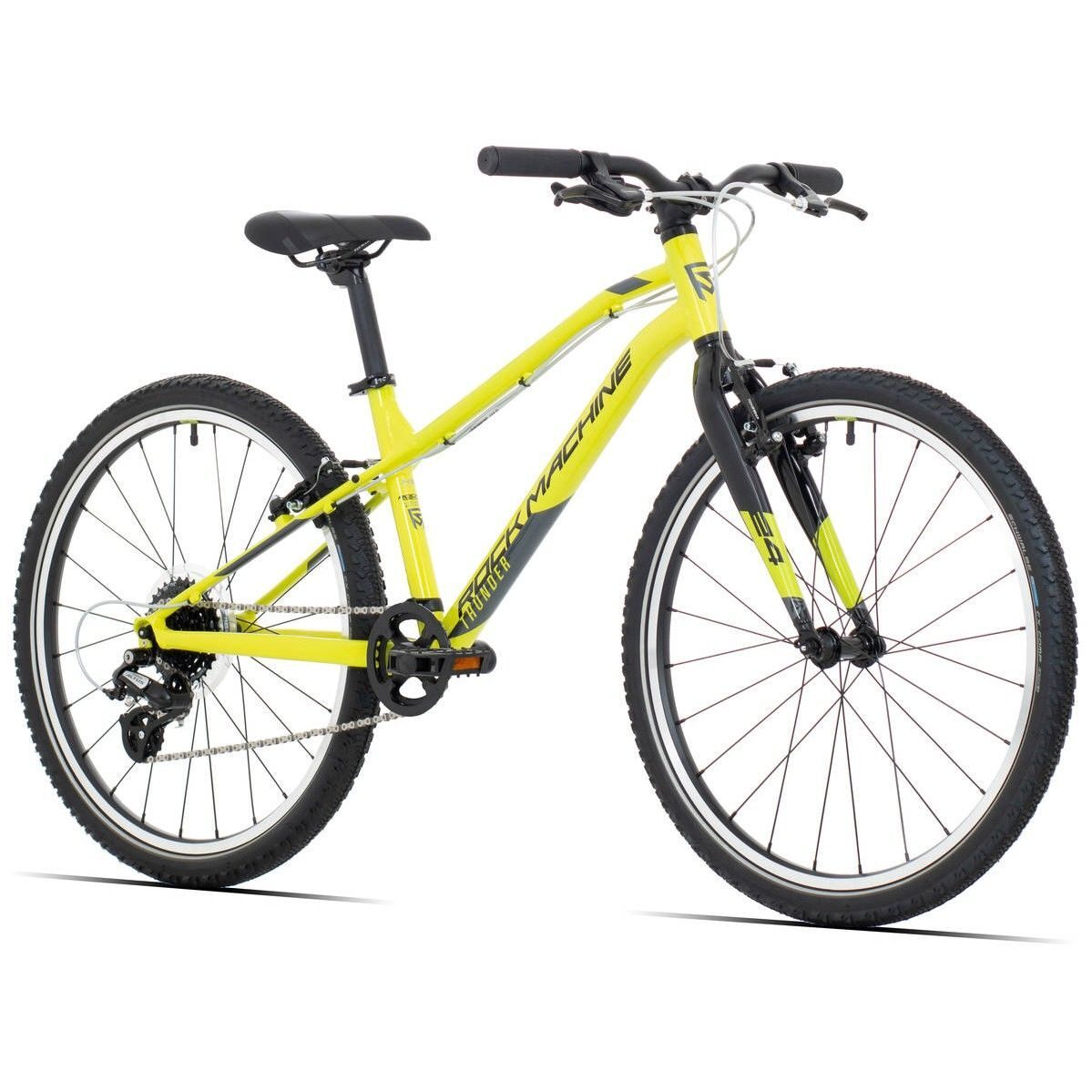 bicicleta rock machine thunder 24 vb gloss radioactive yellow black grey