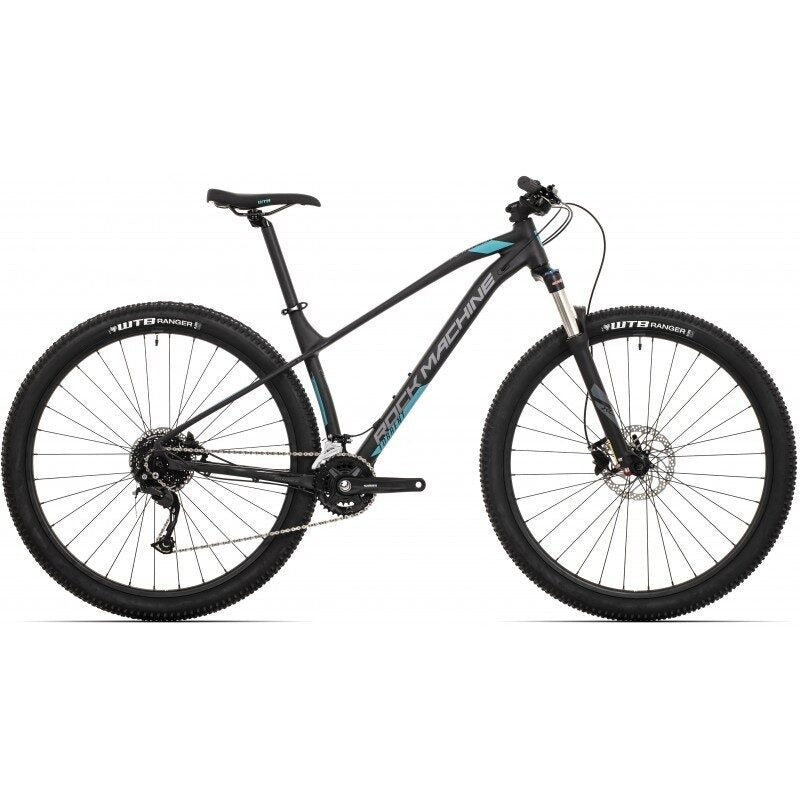 bicicleta rock machine torrent 30 29 29 matte black dark grey petrol blue 190 l