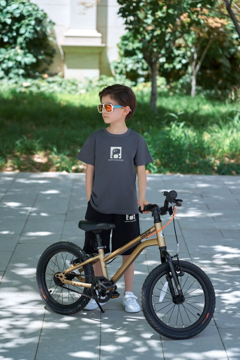 bicicleta royal baby kable belt 16 golden 8