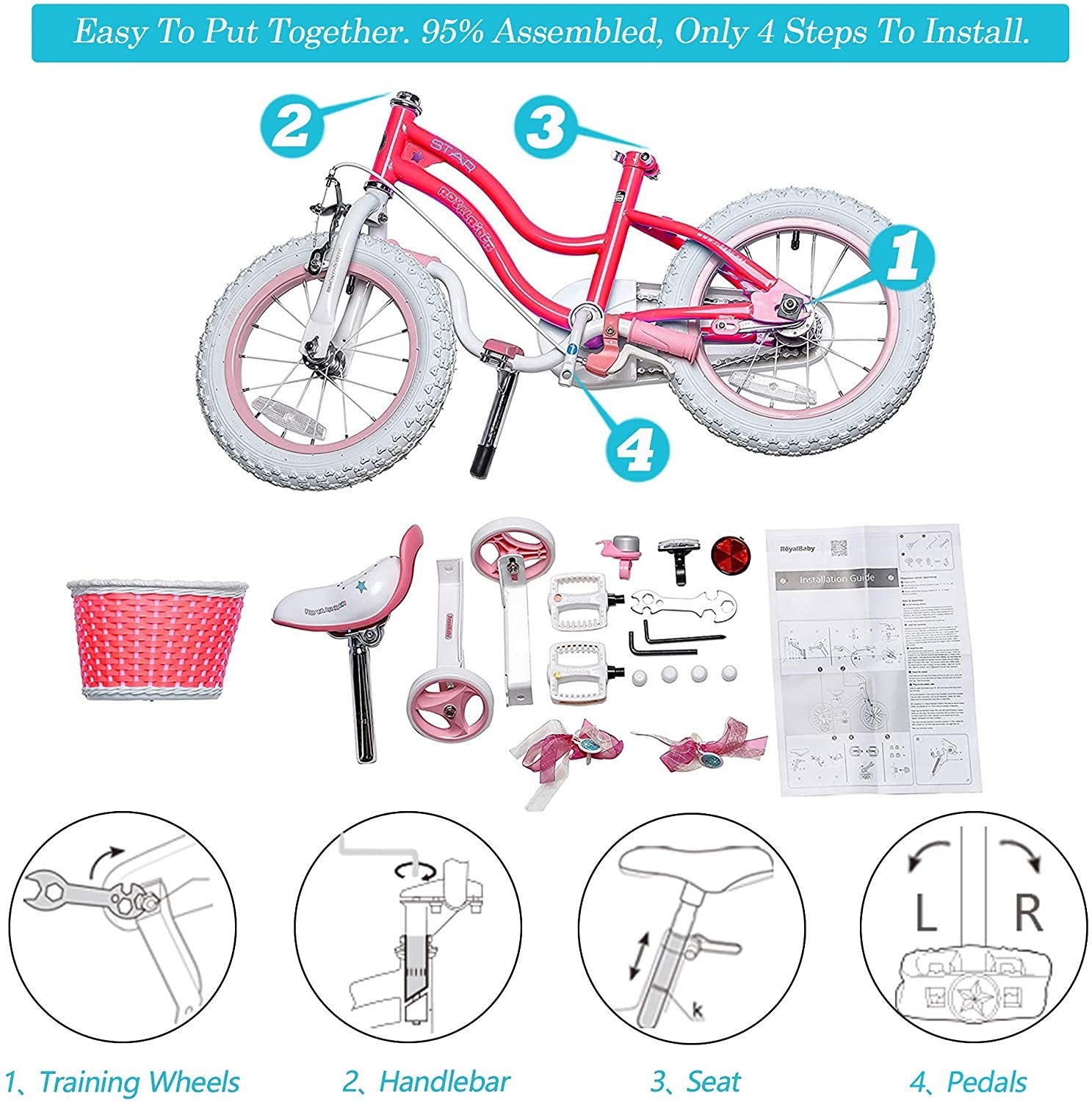 Bicicleta Royal Baby Star Girl 14 Pink