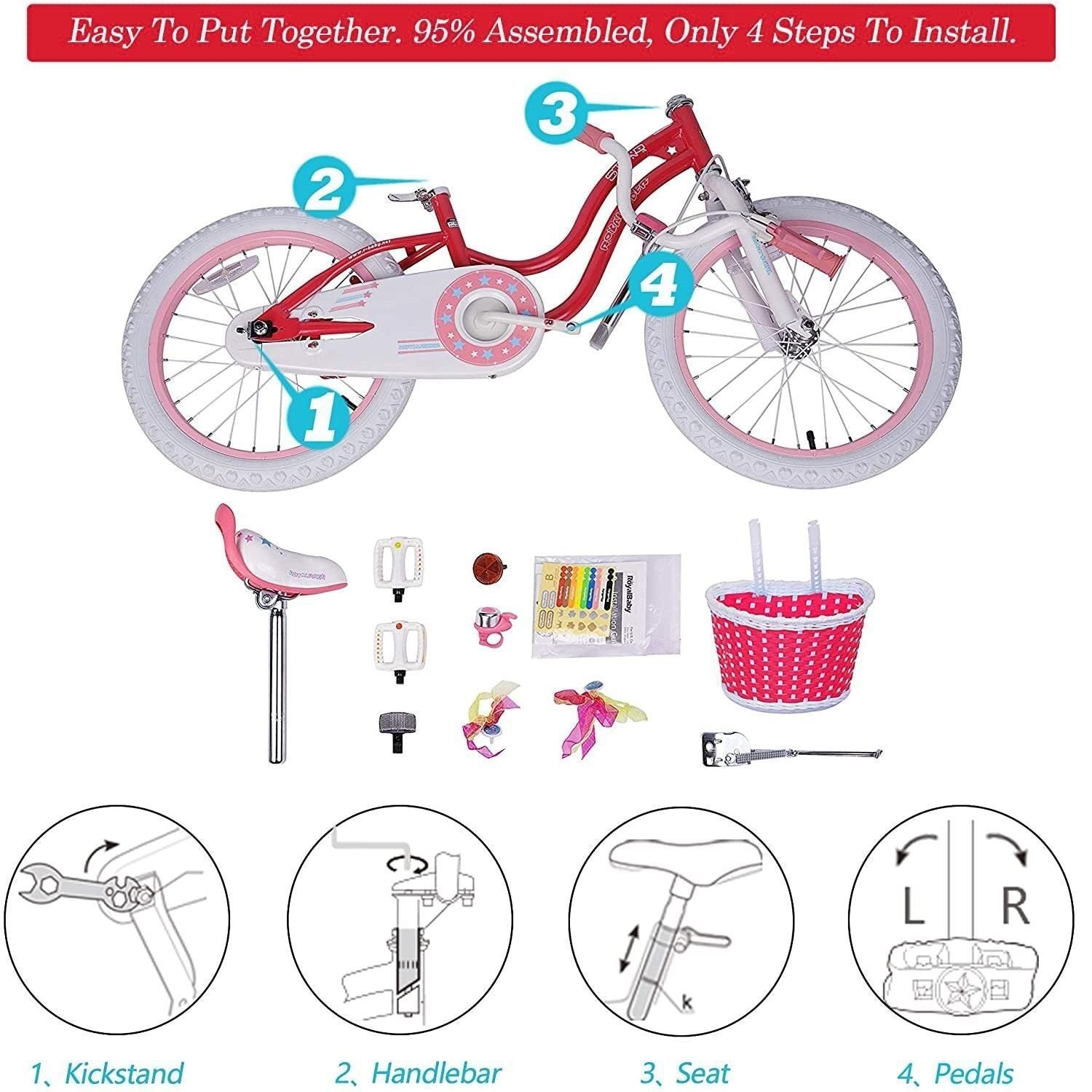 bicicleta royal baby star girl 18 pink 1