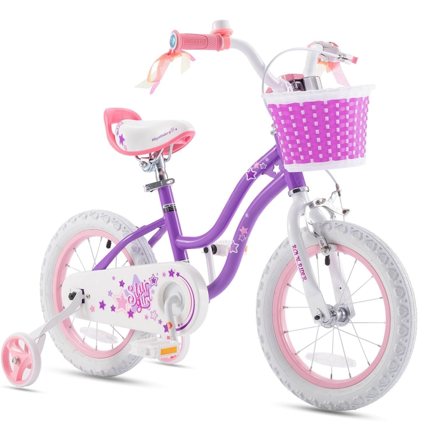 bicicleta royal baby star girl coaster brake 14 purple