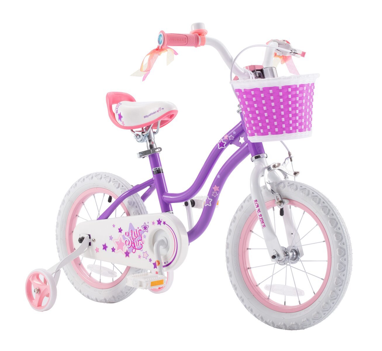 bicicleta royal baby star girl coaster brake 18 purple