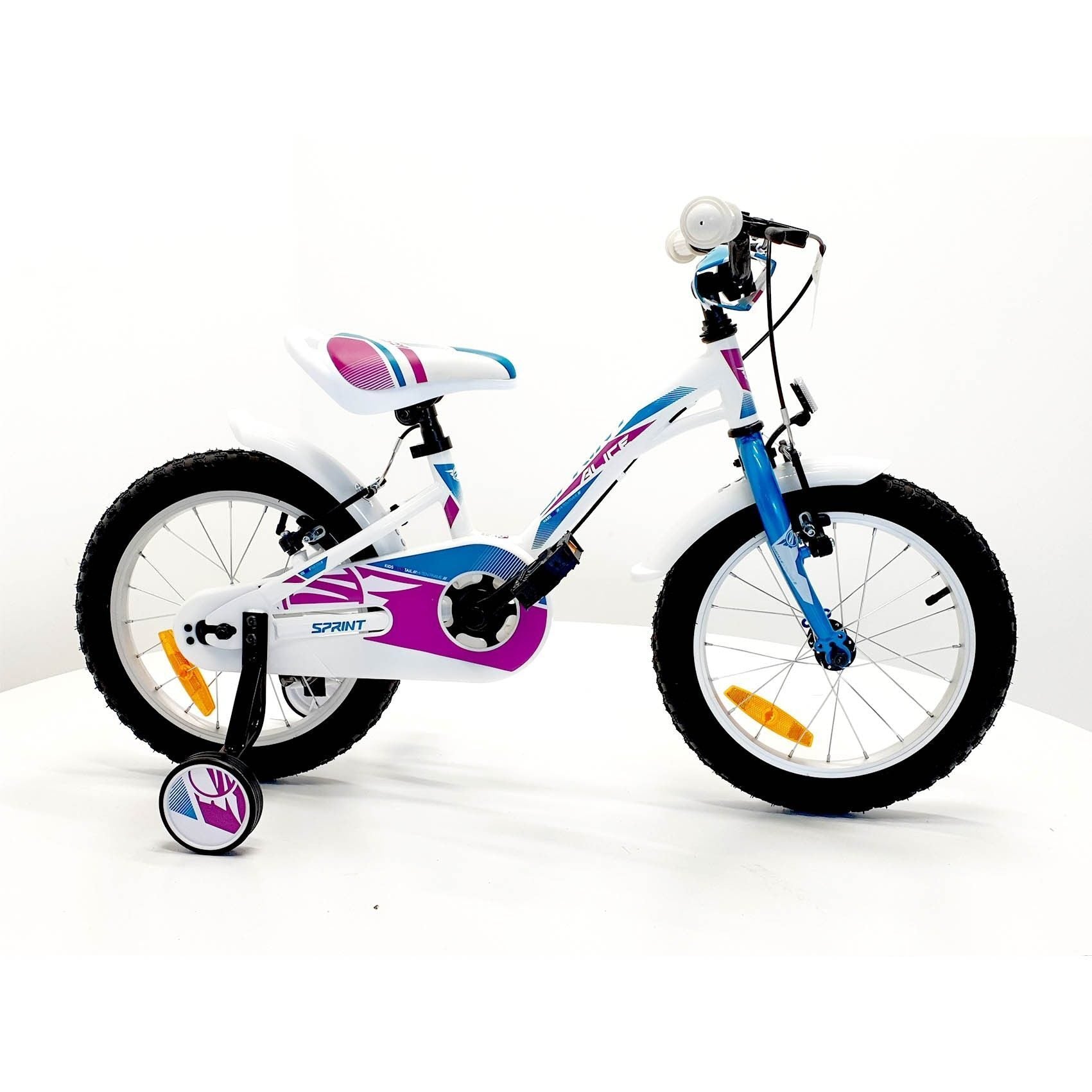 bicicleta sprint alice 16 1sp alb lucios albastru
