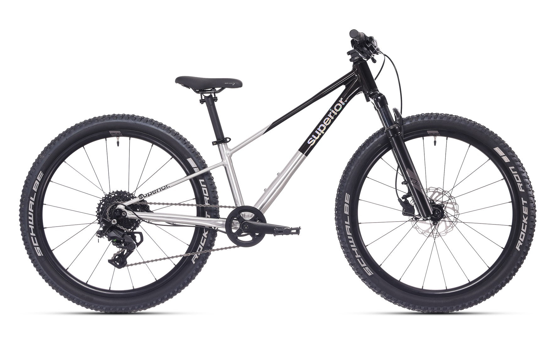 Bicicleta Superior TEAM 24 24 Gloss Brushed Alu/Rainbow Black