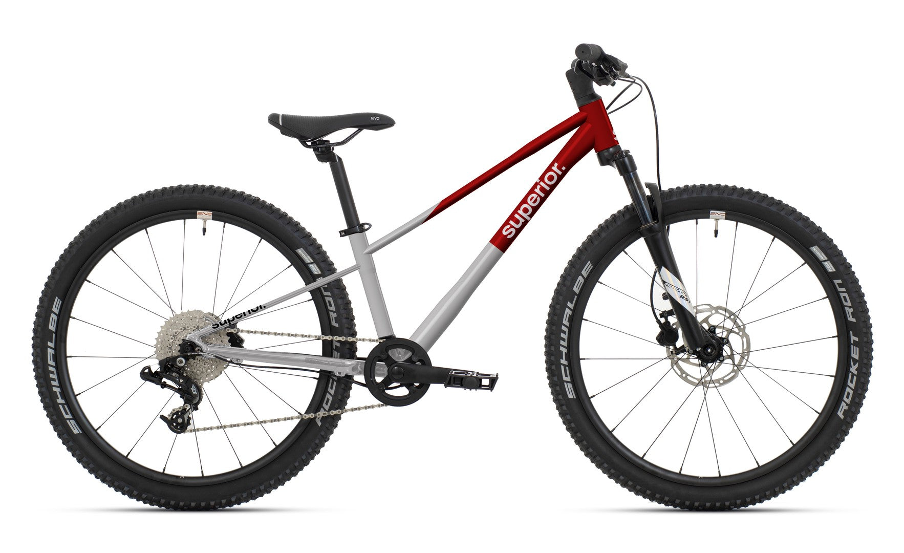 Bicicleta Superior TEAM 24 24 Gloss Brushed Alu/Red