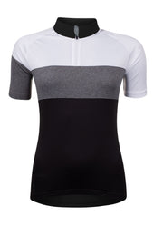 Bluza ciclism Force View Lady maneci scurte negru/alb/gri L