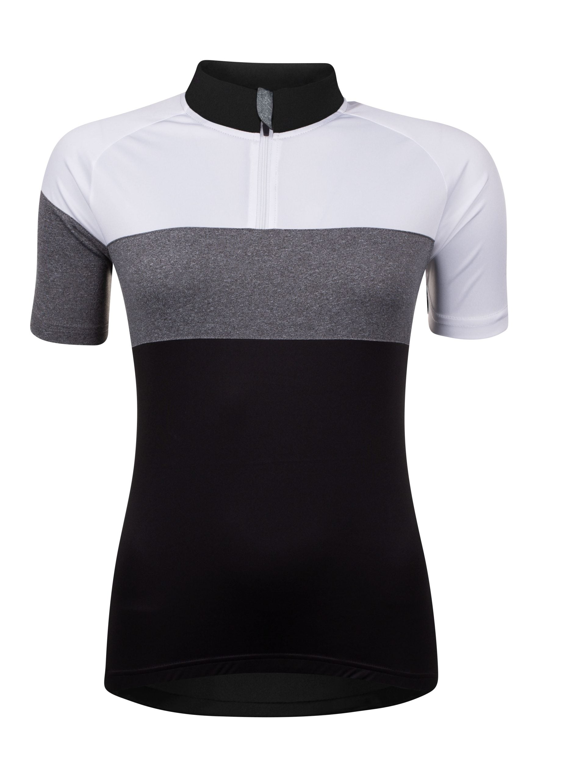 Bluza ciclism Force View Lady maneci scurte negru/alb/gri L
