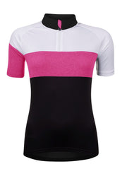 bluza ciclism force view lady maneci scurte negru alb roz l scaled