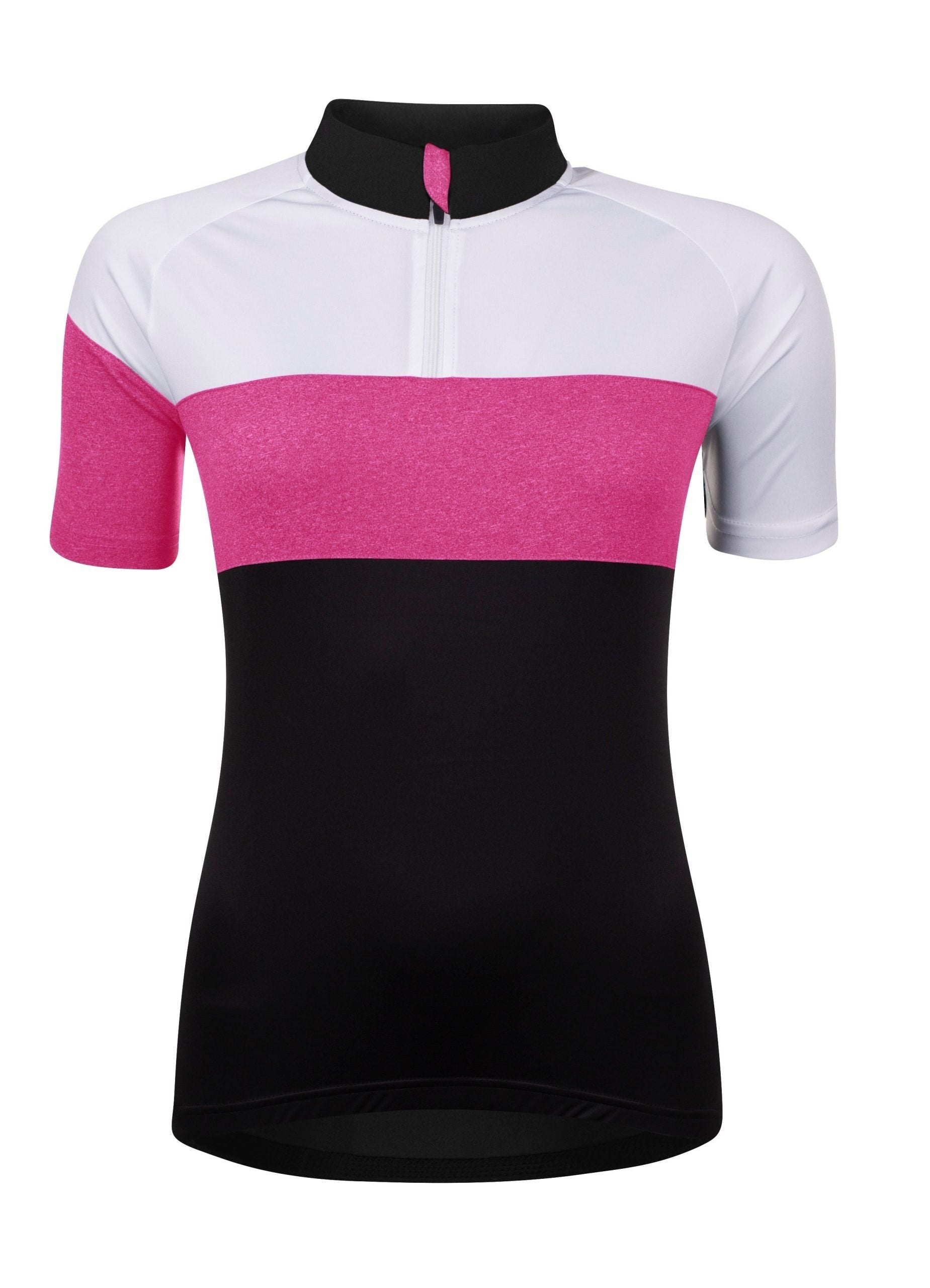 bluza ciclism force view lady maneci scurte negru alb roz l scaled