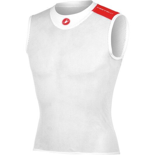 bluza corp fara maneci castelli core mesh 3 sl alb s m