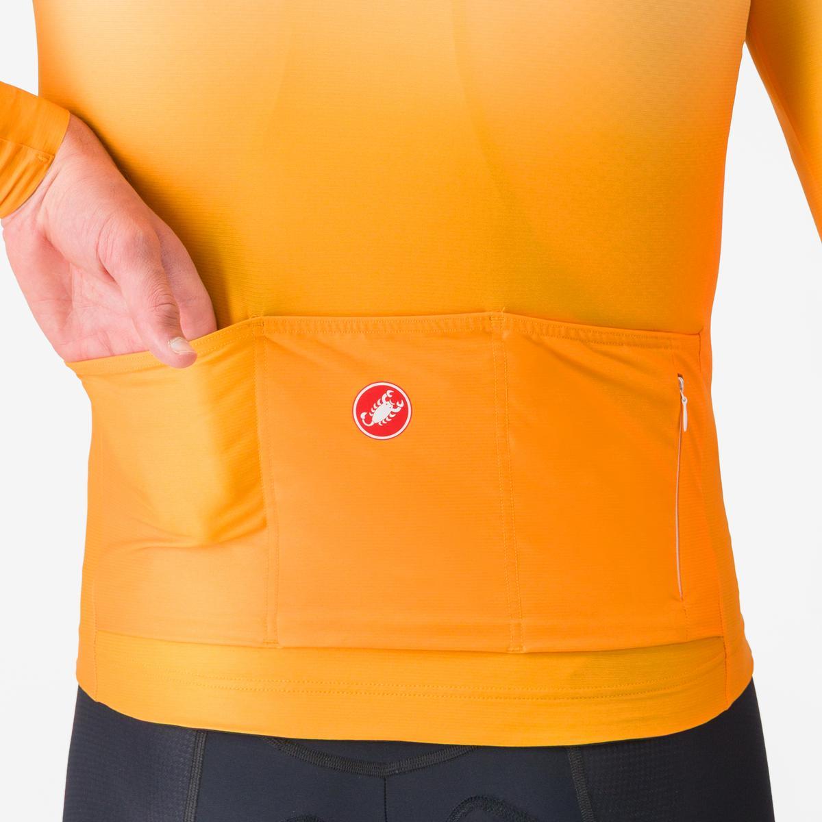 Bluza cu maneca lunga Castelli UPF LS, pentru barbati, portocaliu aprins L