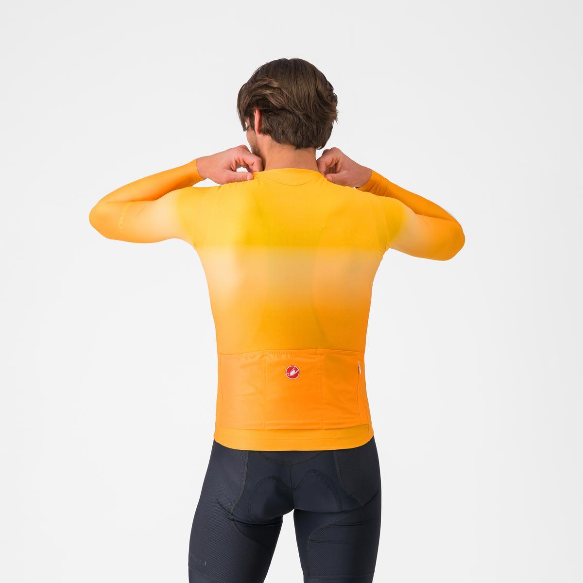 Bluza cu maneca lunga Castelli UPF LS, pentru barbati, portocaliu aprins XL