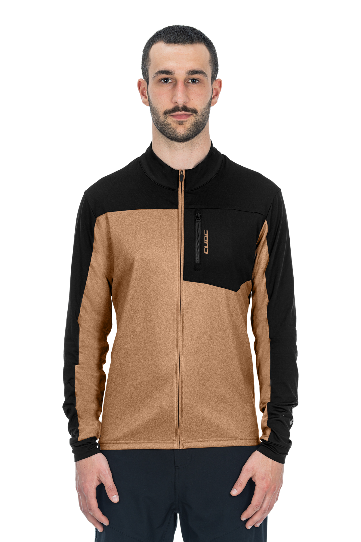 Bluza CUBE ATX Full Zip CMPT L/S Brown/Black