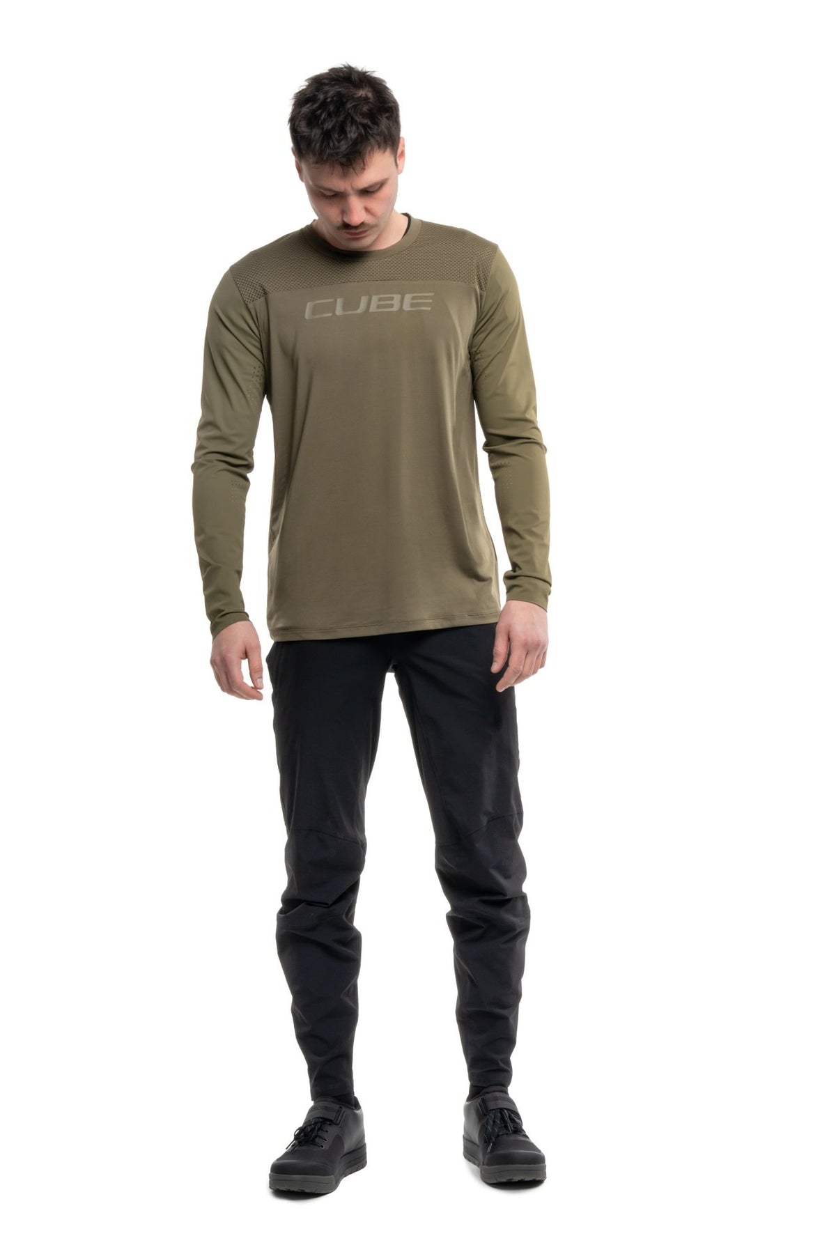 Bluza CUBE MTB Round Neck Pro TM L/S Olive