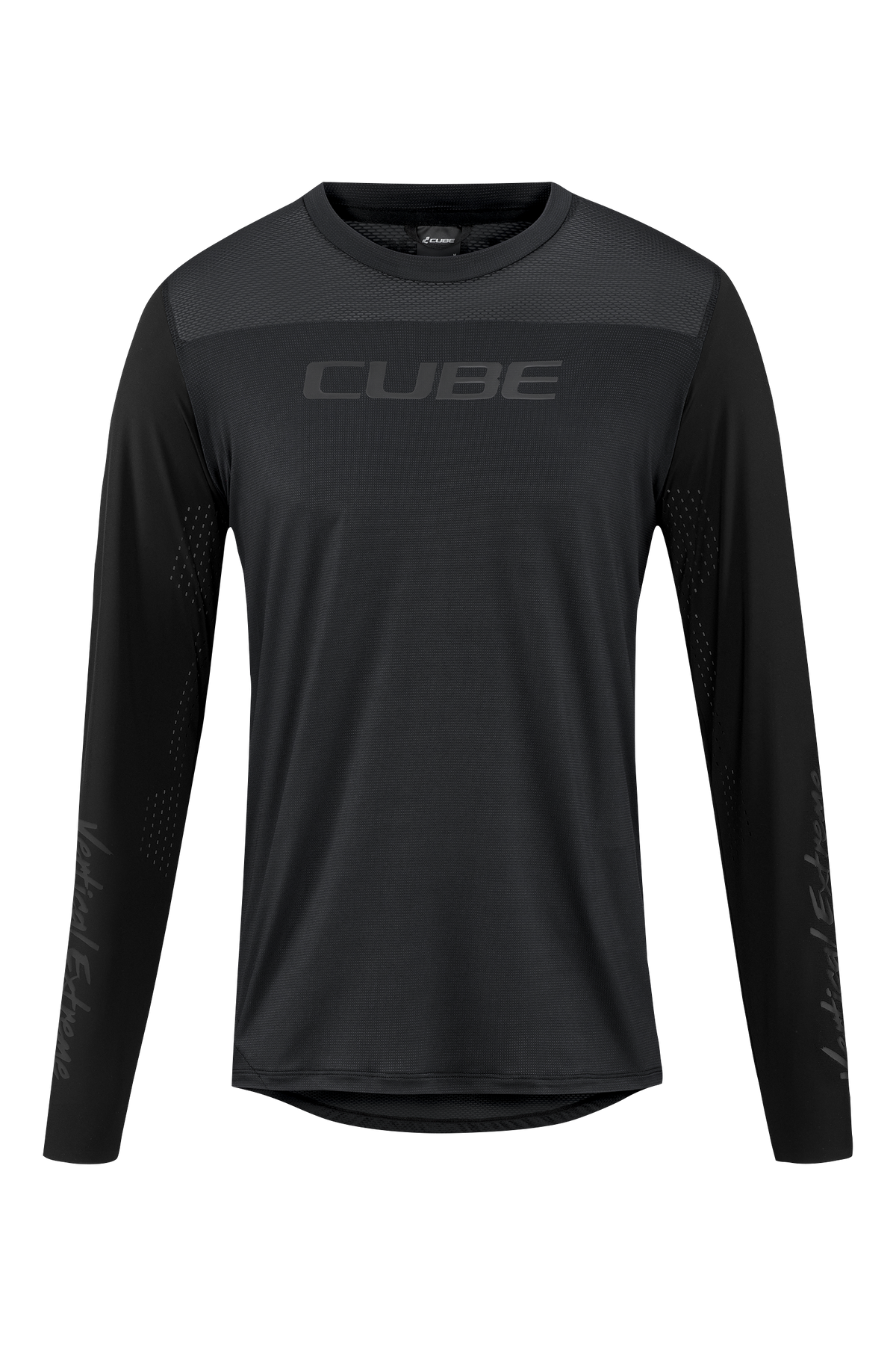 Bluză CUBE Vertex Round Neck Pro L/S Black