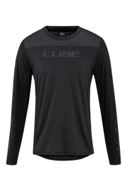 Bluză CUBE Vertex Round Neck Pro L/S Black