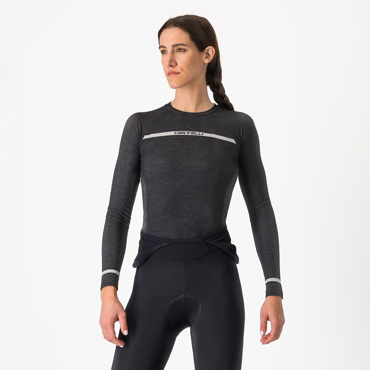 Bluza de corp Castelli Merino Seamless, de dama, Negru, S/M
