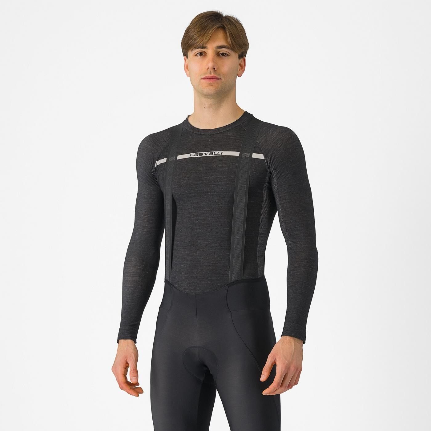 bluza de corp castelli merino seamless negru l xl