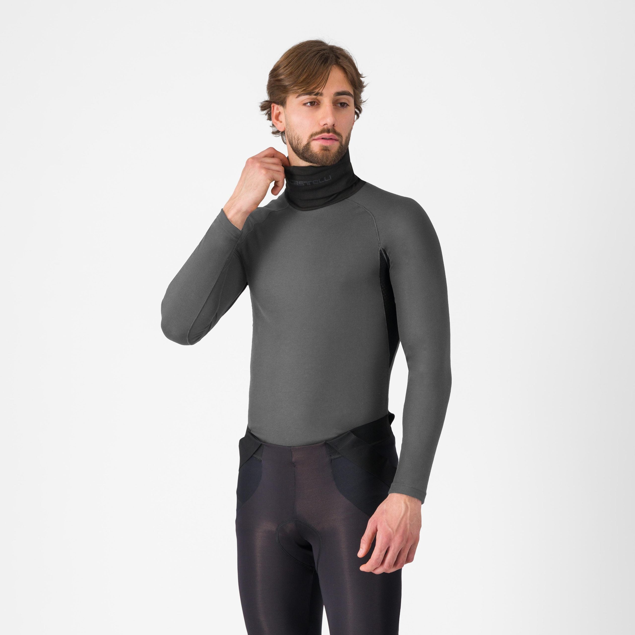 Bluza de corp cu guler Castelli Flanders Neck Warm Gri XXL