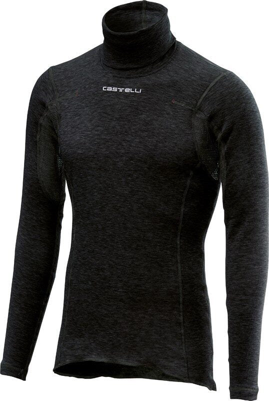 bluza de corp cu guler castelli flanders neck warm negru m