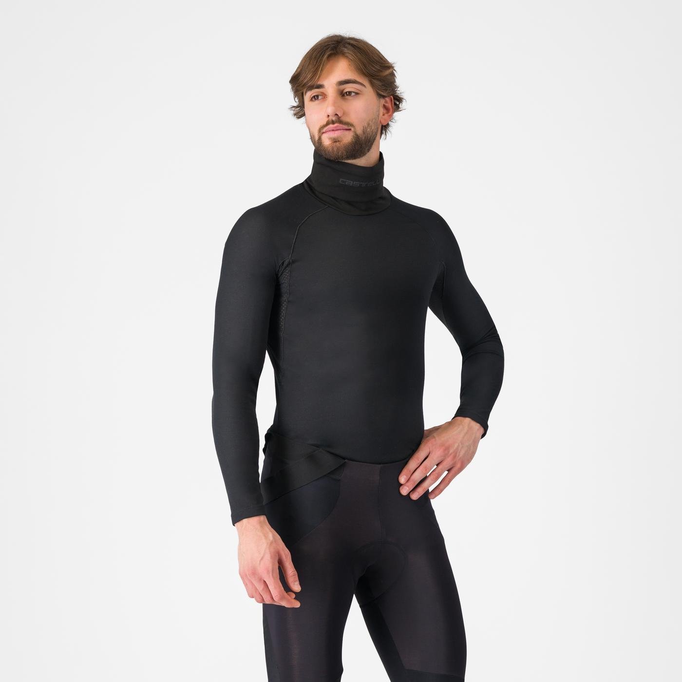 Bluza de corp cu guler Castelli Flanders Neck Warm Negru S