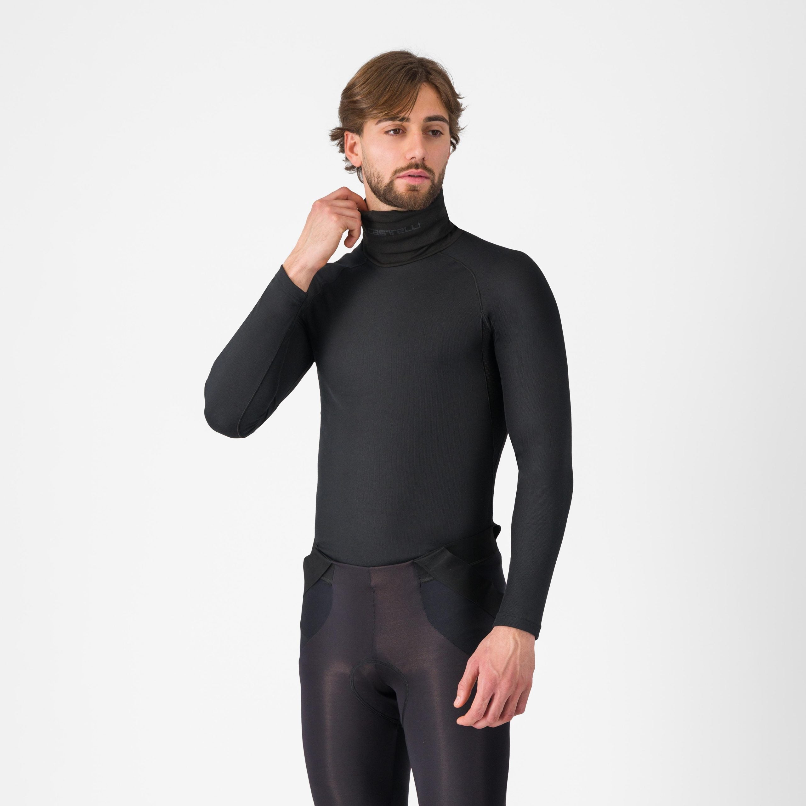 Bluza de corp cu guler Castelli Flanders Neck Warm Negru S
